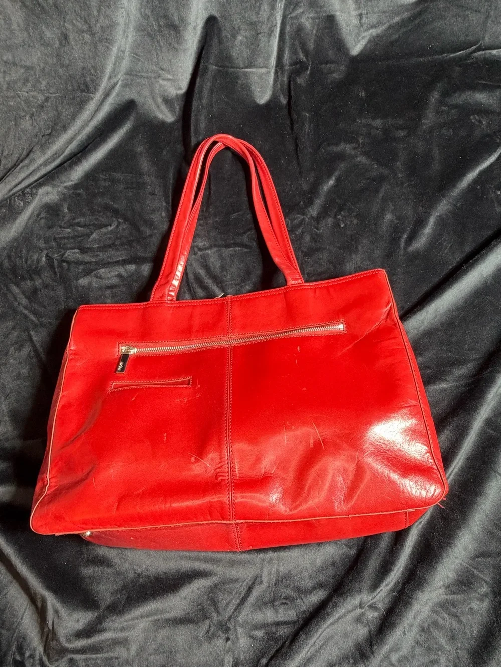 HOBO Red Leather Tote Laptop Bag